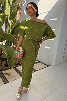 Thumbnail for Khaki Plisse Tilly Dress