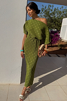 Thumbnail for Khaki Plisse Tilly Dress