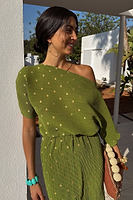 Thumbnail for Khaki Plisse Tilly Dress