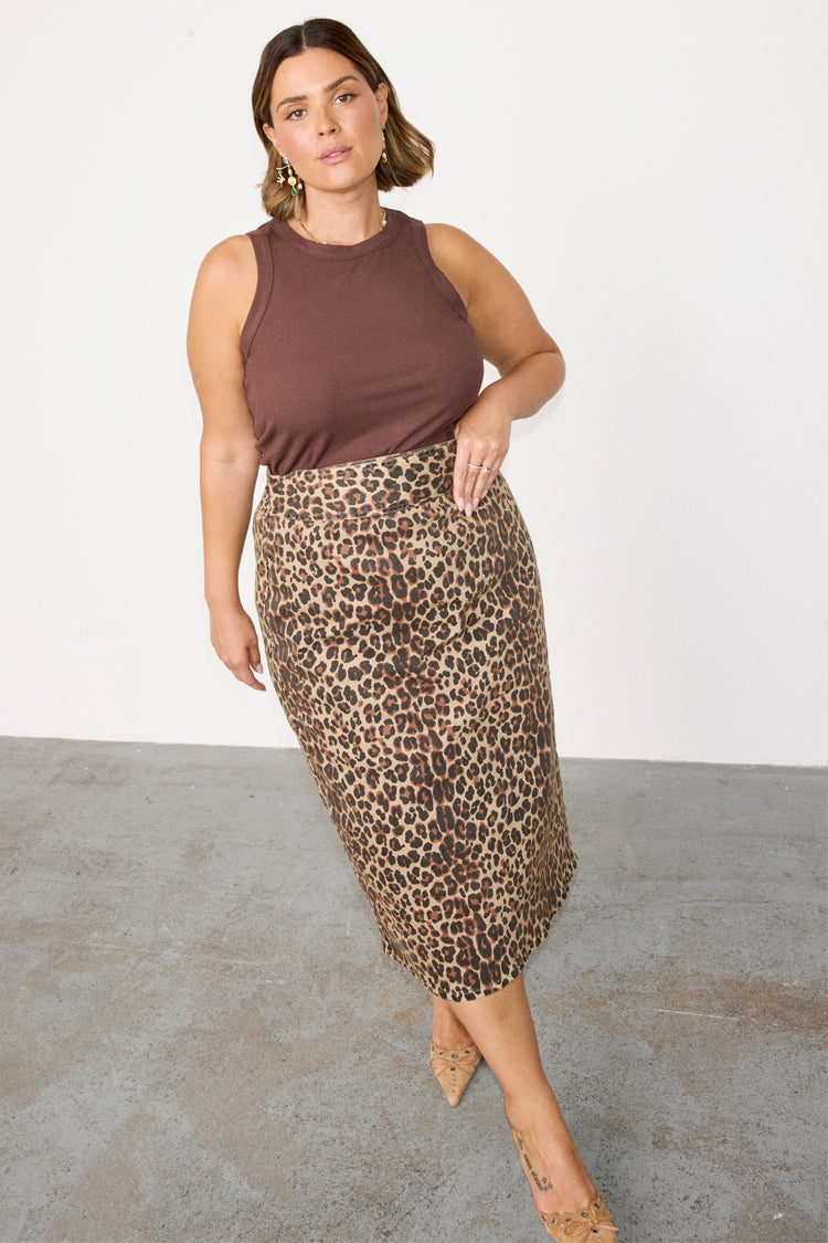 Leopard Lucia Denim Jaspre Skirt