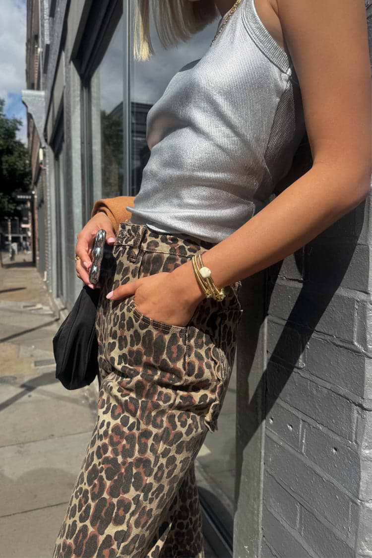 Leopard Lucia Scallop Detail Jeans