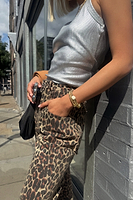 Thumbnail for Leopard Lucia Scallop Detail Jeans