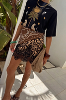 Thumbnail for caption_Model wears Leopard Lace Maeva Skirt  in UK size 8/ US 4