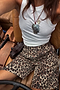 Leopard Lucia Scallop Pocket Long Shorts