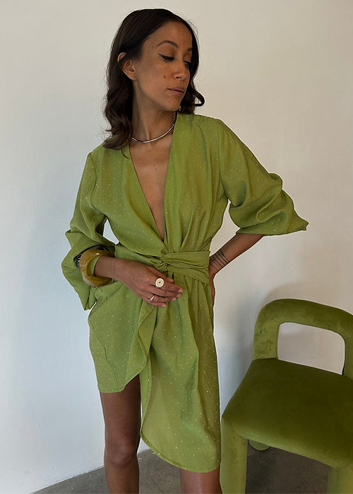 Lime Stud Mini Vienna Dress