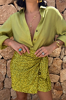 Thumbnail for Lime Sequin Mini Jaspre Skirt