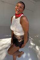 Thumbnail for caption_Model wears Leopard Lace Maeva Skirt  in UK size 16/ US 12
