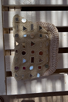 Thumbnail for Cream Beaded Mirror Bag