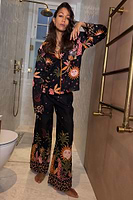 Thumbnail for caption_Model wears Black Moonlight Pyjamas  in UK size 10/ US 6