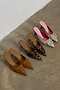 Raffia Buckle Mule Heel City Mules