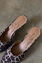 Leopard Denim Scallop City Mules