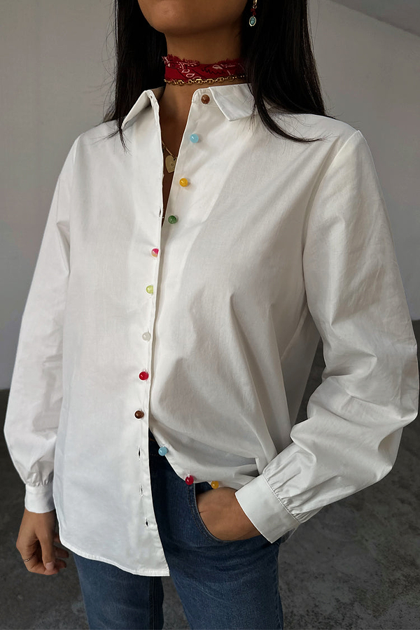 White Multi Button Charly Shirt