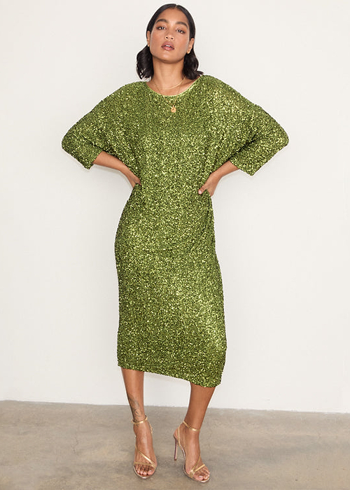 Olive Sequin Jem Dress