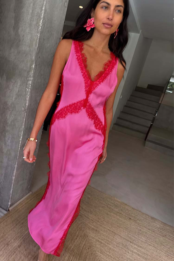 Pink and Red Clio Dress