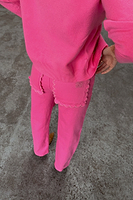 Thumbnail for Pink Denim Scallop Detail Jeans Petite