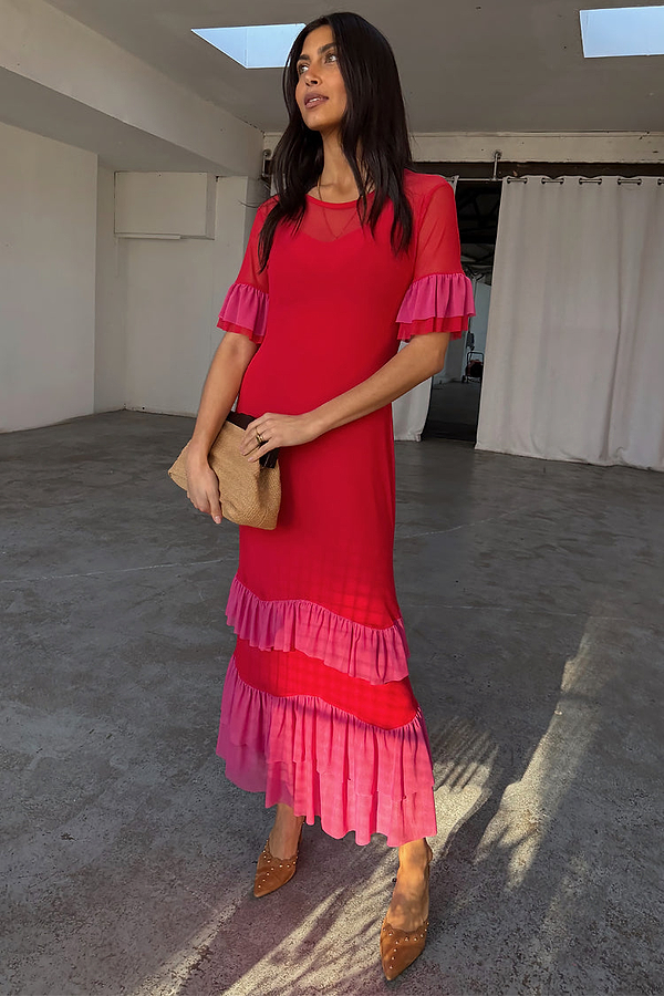 Red and Pink Angelina Dress