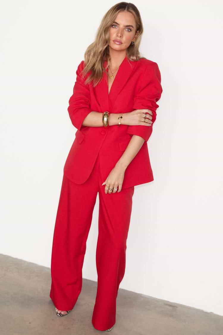 Red Sundazed Romance Blazer