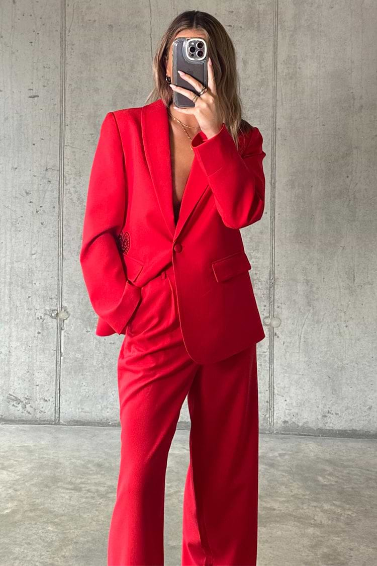 Red Sundazed Romance Blazer