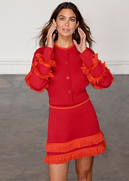 Red Fringe Jake Skirt