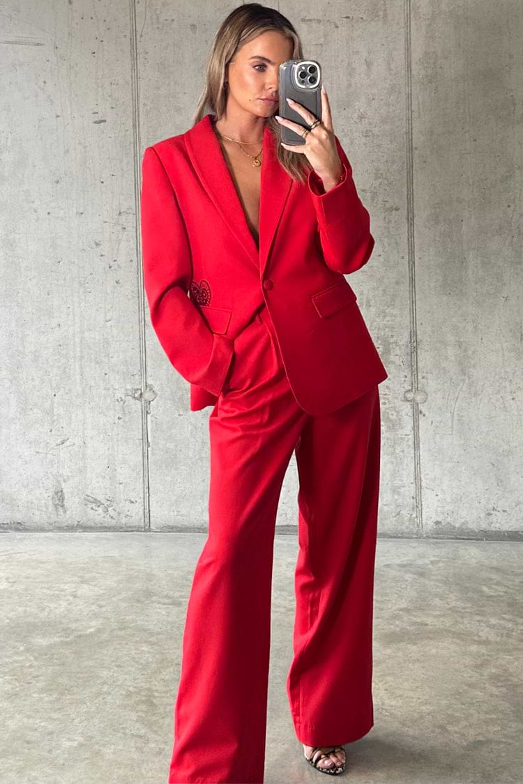 Red Sundazed Romance Arden Trousers