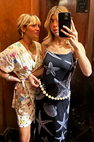 Thumbnail for Black Seashell Mesh Cami Dress