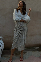 Thumbnail for Sequin Maxi Wrap Jaspre Skirt