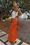 Orange Sequin Dorris Skirt