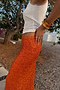 Orange Sequin Dorris Skirt