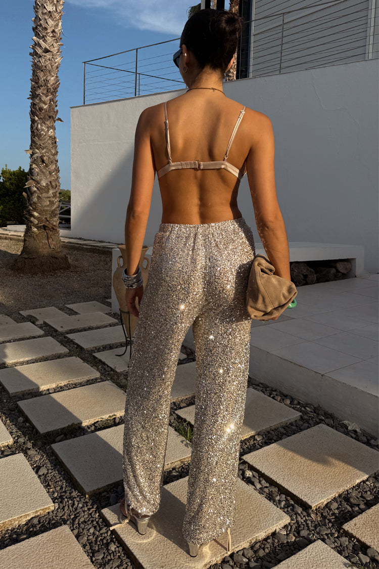 Silver Sequin Naomi Trousers Petite