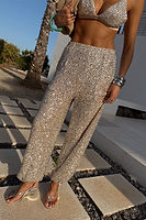 Thumbnail for Silver Sequin Naomi Trousers Petite