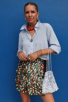 Thumbnail for Multi Shell Mini Wrap Skirt