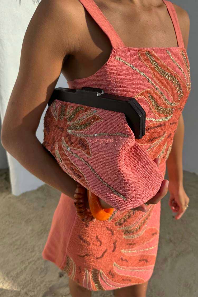 Pink Sol Beaded Bag