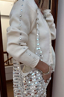 Thumbnail for Ecru Studded Cardigan