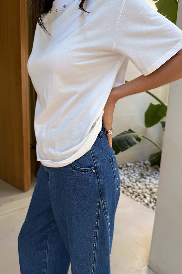Beau BlueStudded Sid Slit Jeans main image 1