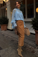 Thumbnail for caption_Model wears Suede Jaspre Skirt in UK size 6/ US 2