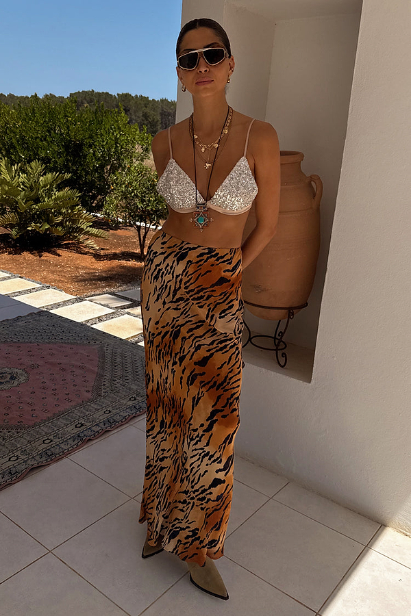 Animal Sheer Maxi Skirt
