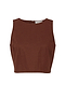 Brown Cotton Linen Racer Top