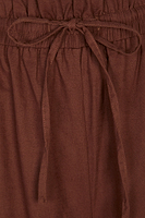 Thumbnail for Brown Cotton Linen Demi Trouser