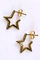 Thumbnail for Gold Plated Star Hoop Earring