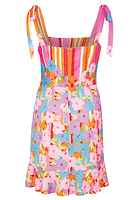 Thumbnail for Floral Mykonos Cotton Linen Dress