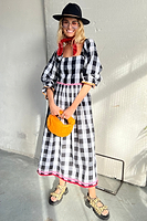 Thumbnail for Gingham Macy Midi Dress