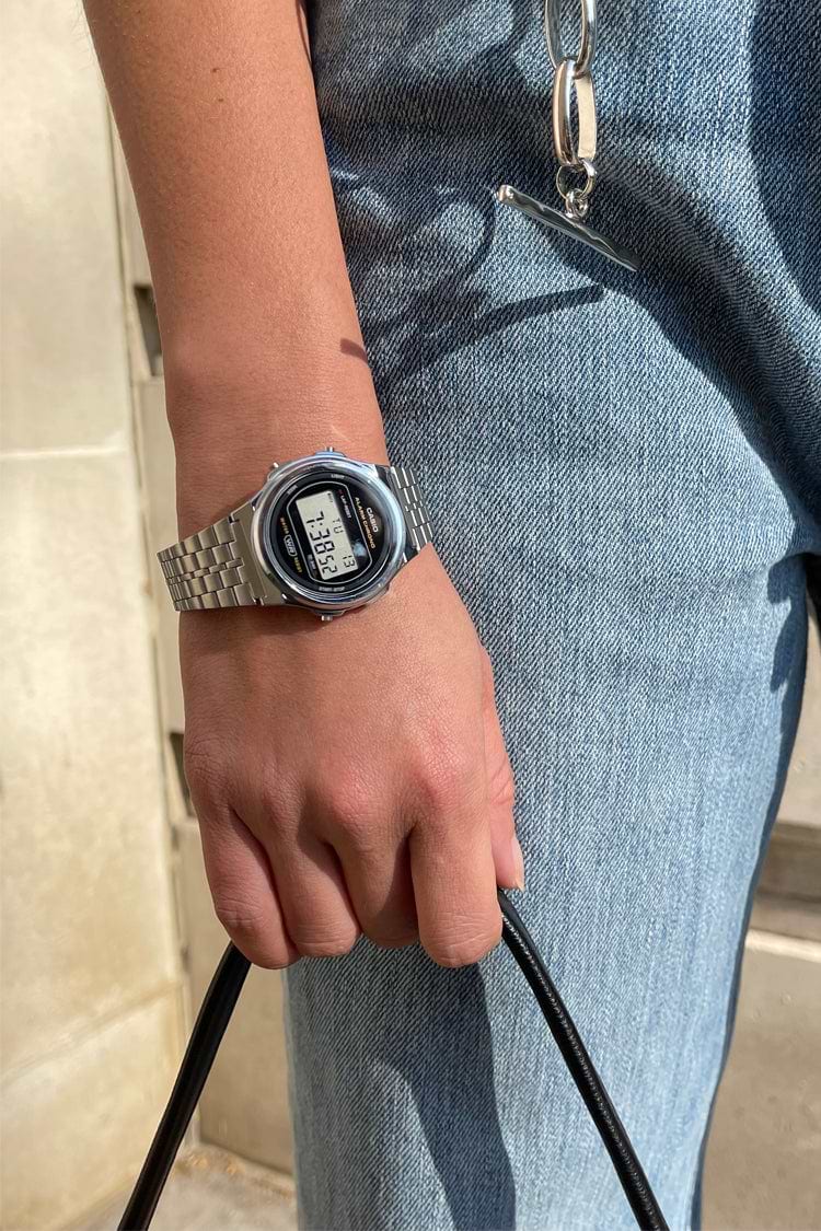 Casio silver digital discount