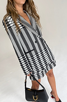 Thumbnail for Model wearing Mono Check Blazer close up