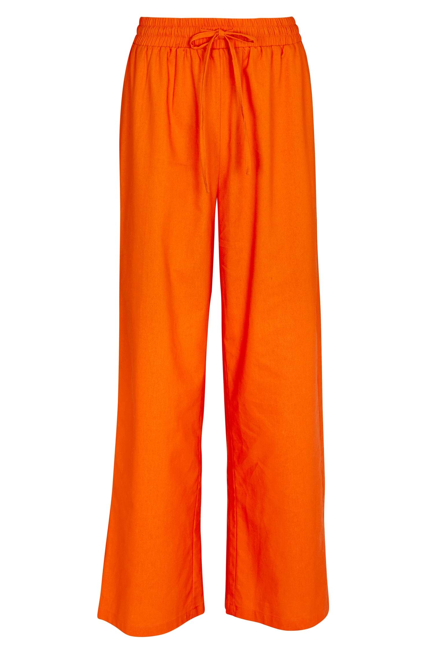 Orange Demi Cotton Linen Trousers