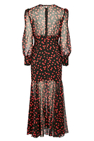 Thumbnail for Black Rena Rose Midi Dress