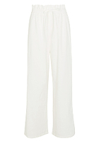 Thumbnail for White Cotton Linen Demi Trouser