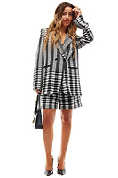 Thumbnail for Model wearing Mono Check Blazer standing facing the camera