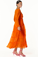 Thumbnail for Model wearing Orange Clemmie Dress side shot