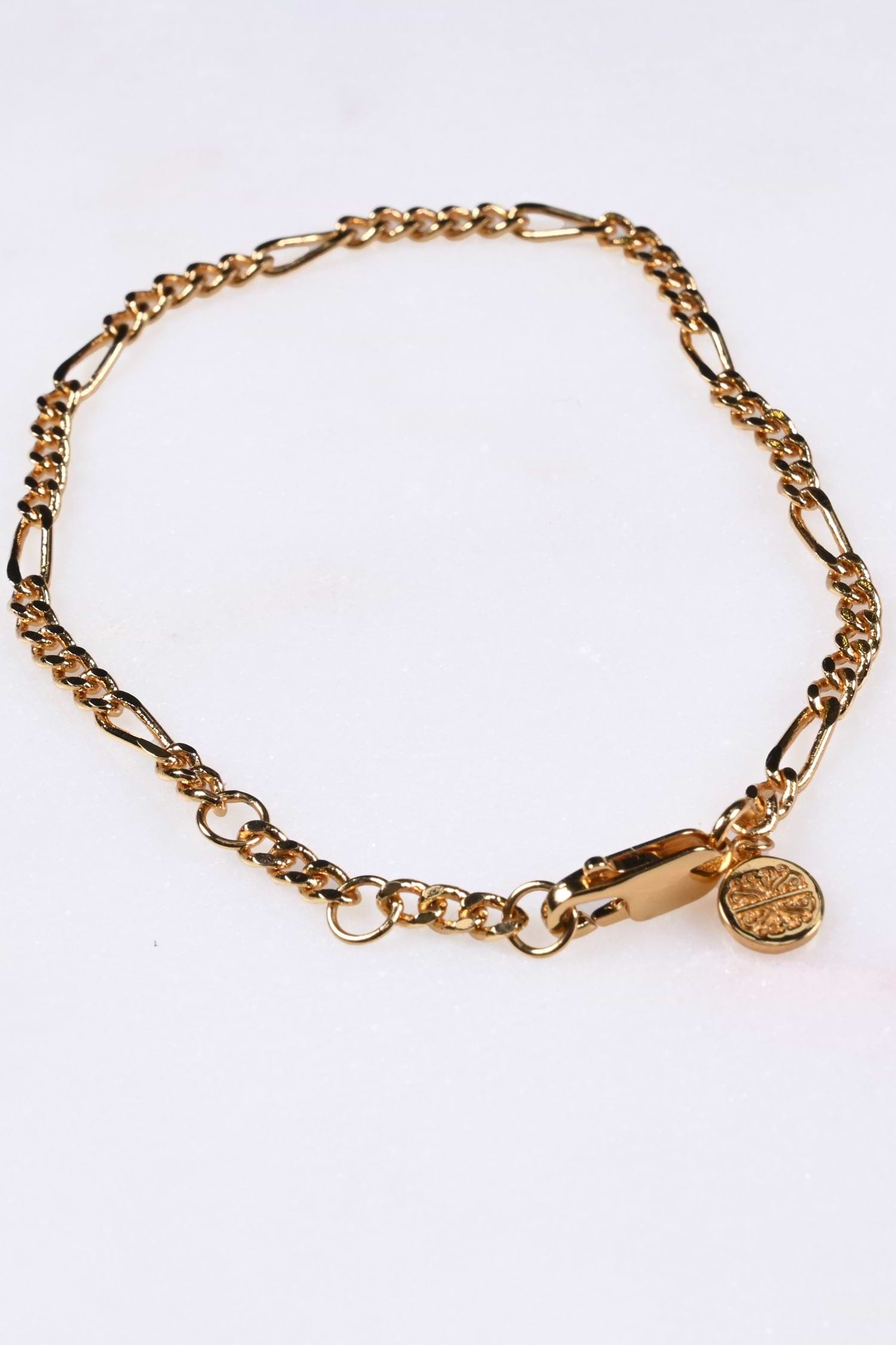 Gold Plated Figaro Chain Bracelet