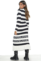 Thumbnail for Model wearing Love Ruffle Midi Dress standing facing the camera side ways